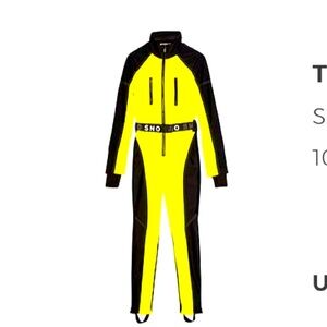 New with tags Top Shop SNO ski suit jumpsuit neon yellow US 10